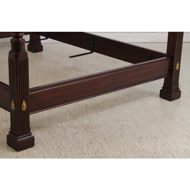 Wood Henkel Harris Mahogany Model 199 Carved Queen Size Poster Bed For Sale - Image 7 of 17