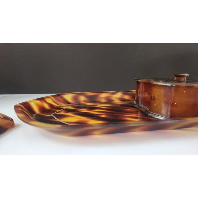 Art Deco Art Deco Pyralin “La Belle” Tortoiseshell Vanity Dressing Set, Circa 1930s, Usa For Sale - Image 3 of 17