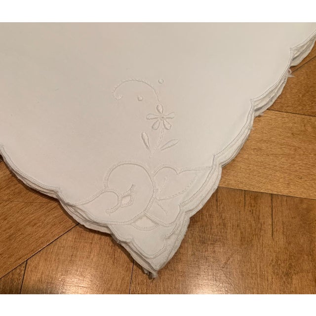 Textile Antique Embroidered Dinner Napkins- Set of 12 For Sale - Image 7 of 7