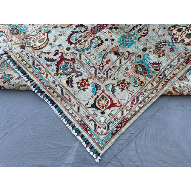 Sage Green Sultanabad Hand-Knotted Wool Rug - 6x8 For Sale - Image 13 of 13