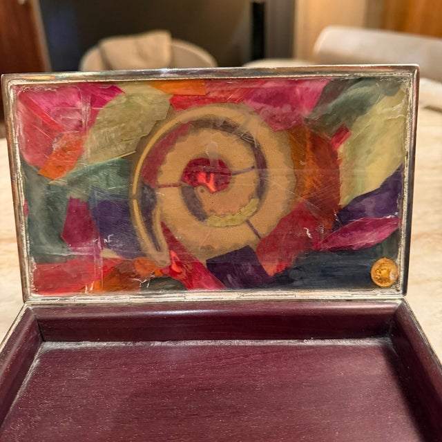 Emplumado Azteca Safe Keep Box Los Castillo Silver-Plated Mid-Century Mod For Sale In San Diego - Image 6 of 17