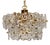 Gilded Brass and Crystal Glass Chandelier from Sölken Leuchten, 1970s For Sale