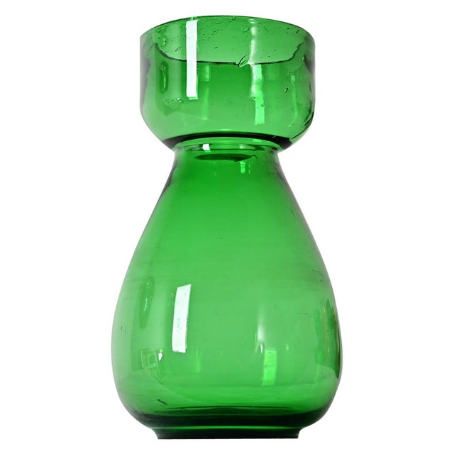 Victorian 19th Century Green Glass Hyacinth Vase For Sale - Image 4 of 4