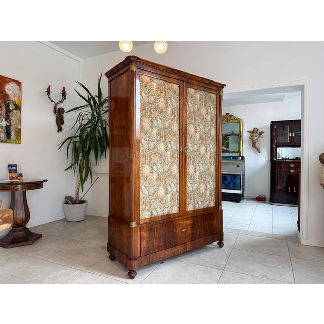 Wood Antique Biedermeier Cabinet Chest in Walnut For Sale - Image 7 of 14