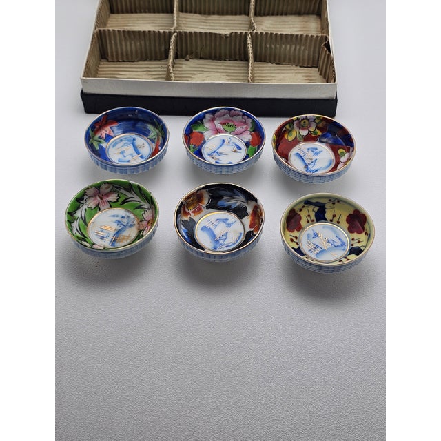 1920s Japanese Hand Painted Sake Set - Set of 6 For Sale - Image 12 of 13