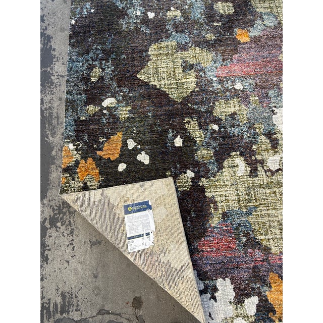 8ft 6in × 11ft 7in Oriental Weavers Evolution Area Rug, Navy/Green For Sale - Image 11 of 12