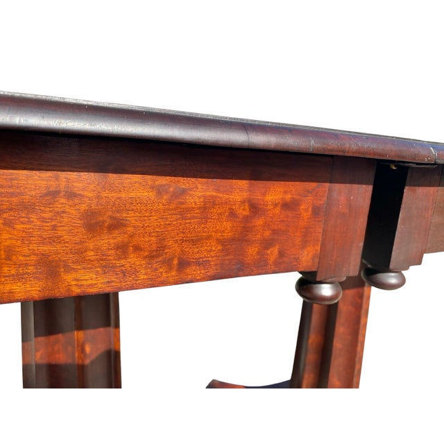 Red Antique Pair of Classical Mahogany Side Tables / Nightstands Sofa Table Set For Sale - Image 8 of 12