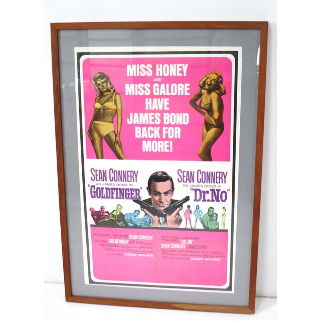 Vintage James Bond 1966 Goldfinger Dr. No Movie Theater Poster For Sale - Image 12 of 12