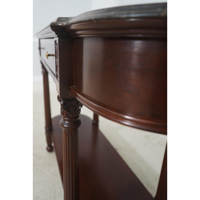 Harden Marble Top Cherry 1 Drawer Console Serving Table For Sale - Image 14 of 18