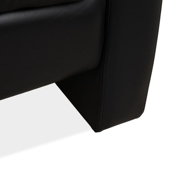 Black Leather Conseta Four-Seater Sofa from Cor For Sale - Image 6 of 11