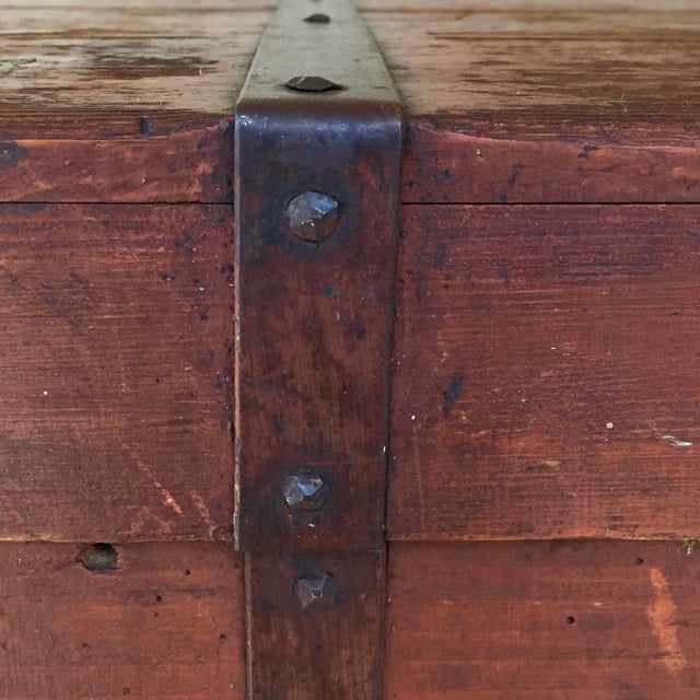 German-American Iron-Bound Wooden Trunk, 19th Century For Sale - Image 14 of 14