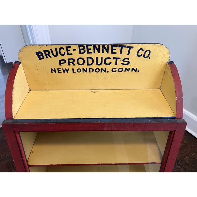 Yellow Early 20th‑Century Painted Display Cabinet — Bruce Bennett Co., New London, Ct For Sale - Image 8 of 8