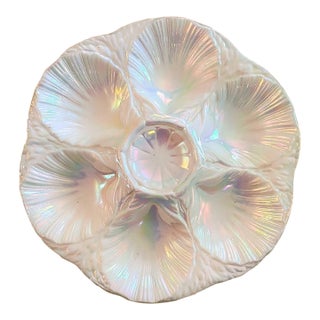 Vintage Iridescent Oyster Plate For Sale