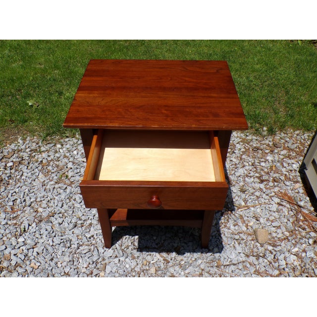 Vintage Ethan Allen American Impressions Cherry Nightstand End Table For Sale In Boston - Image 6 of 11