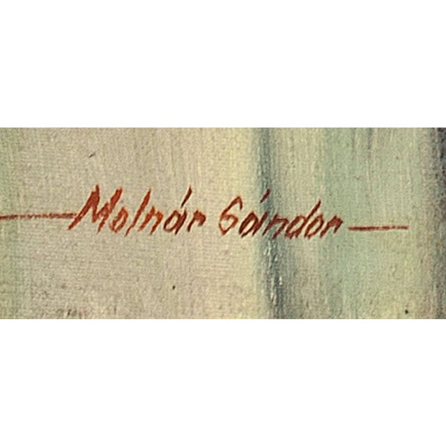 Sandor Molnar, Rabbi with Tefillin, Judaica Portrait, 20th Century For Sale - Image 4 of 4