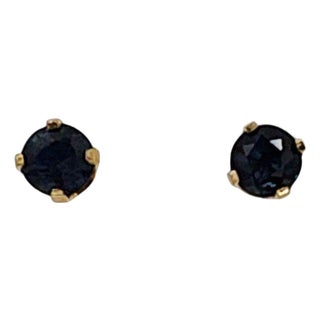 1 CTW Sapphire Stud Earrings, Pair For Sale