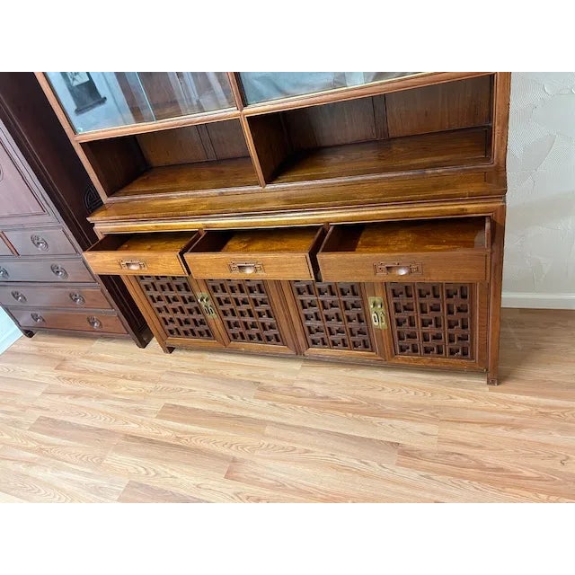 1960s George Zee Chinese Carved Hardwood Display Cabinet For Sale In Boston - Image 6 of 12