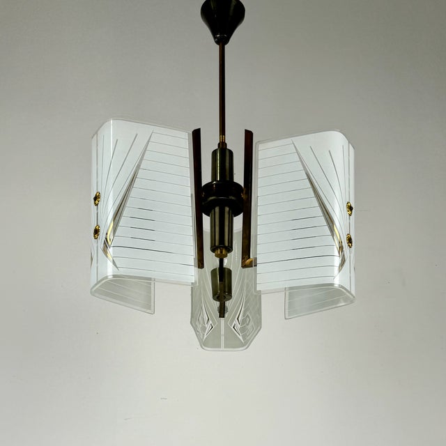 Mid-Century Three Arm Pendant Light, Italy, 1960s For Sale - Image 9 of 9