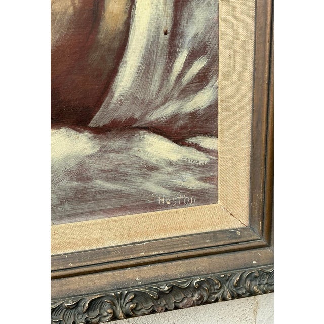Portraiture Vintage Portrait of Man Oil on Canvas Signed by the Artist For Sale - Image 3 of 12