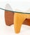 Mid 20th Century Noguchi Style Glass Top & Wood Coffee Table For Sale - Image 5 of 8