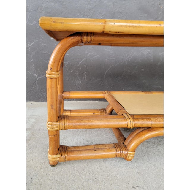 1950's Mid-Century Modern Bamboo Coffee Table For Sale - Image 9 of 10