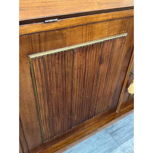 Italian Walnut Secretaire with Drop-Leaf, 1950s For Sale - Image 13 of 18