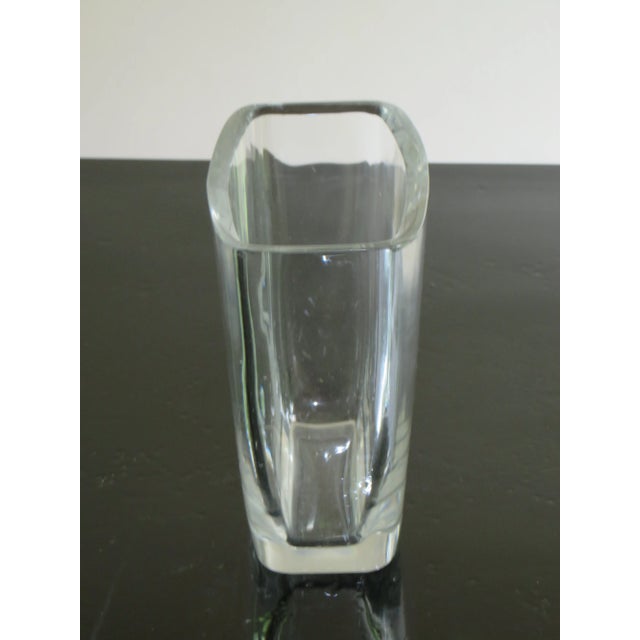 1960s Vintage Orrefors Art Glass Vase With Etched Girl and Flowers For Sale - Image 5 of 8