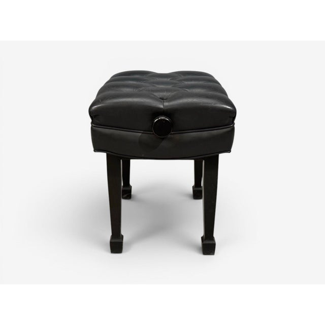 Black Steinway and Sons, Adjustable Piano Bench, Ebonized Wood, Leather, 2010s For Sale - Image 8 of 8