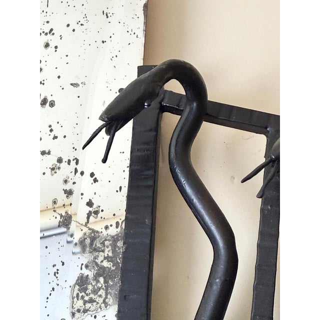 Art Deco French Wrought Iron Mirror in the Manner of Zadounaïsky, 1930s For Sale - Image 3 of 18