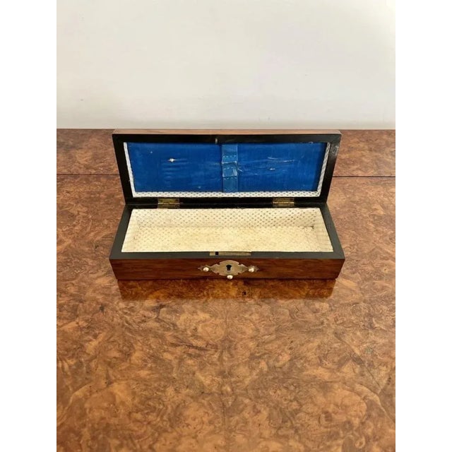 Mid 19th Century Victorian Burr Walnut and Brass Mounted Glove Box, 1860s For Sale - Image 5 of 8