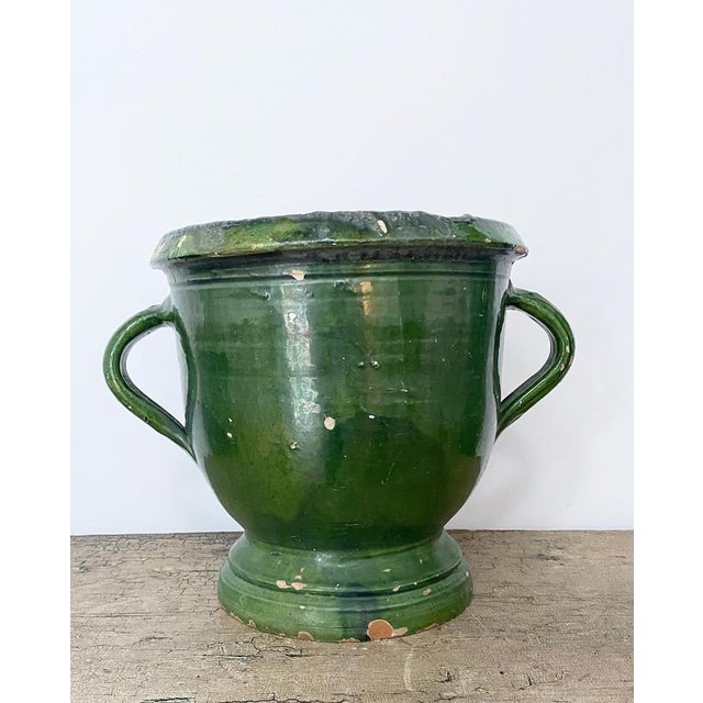 French Green Glazed Castelnaudary Pot For Sale - Image 6 of 8