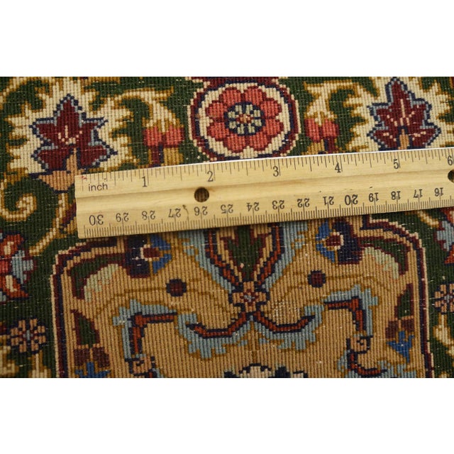 Brown Excellent Beige and Dark Green Color With Delicate Floral Design Antique Tabriz Rug For Sale - Image 8 of 8