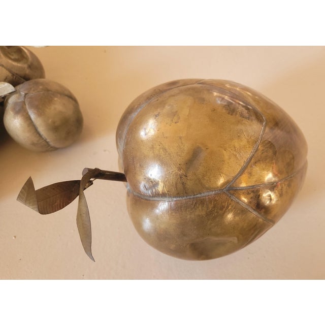 Vintage Italian Brass Fruit Sculptures, 1960s, Set of 8 For Sale - Image 3 of 11
