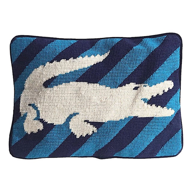 Jonathan Adler X Lacoste Needlepoint Decorative Pillow Cover For Sale