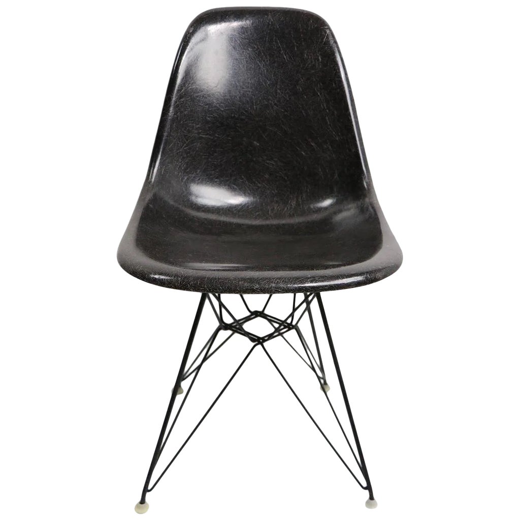 Eames Grey Fiberglass Dsr on Eiffel Tower Base | Chairish