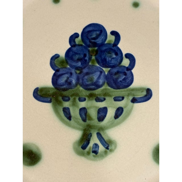 Mid-Century Modern Mid-Twentieth Century M. A. Hadley Hand Painted Stoneware Dinner Plate in the Bouquet Pattern For Sale - Image 3 of 6