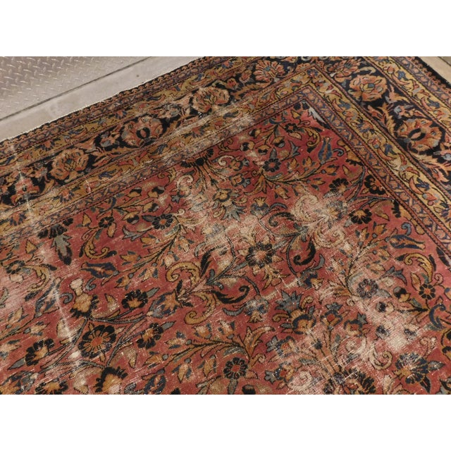 Textile 1920s Vintage Distressed Persian Rug For Sale - Image 7 of 13