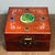 Brick Red Vintage Rosewood Jewelry Box With Mother of Pearl & Jade Inlay | Chinoiserie Trinket Box For Sale - Image 8 of 9