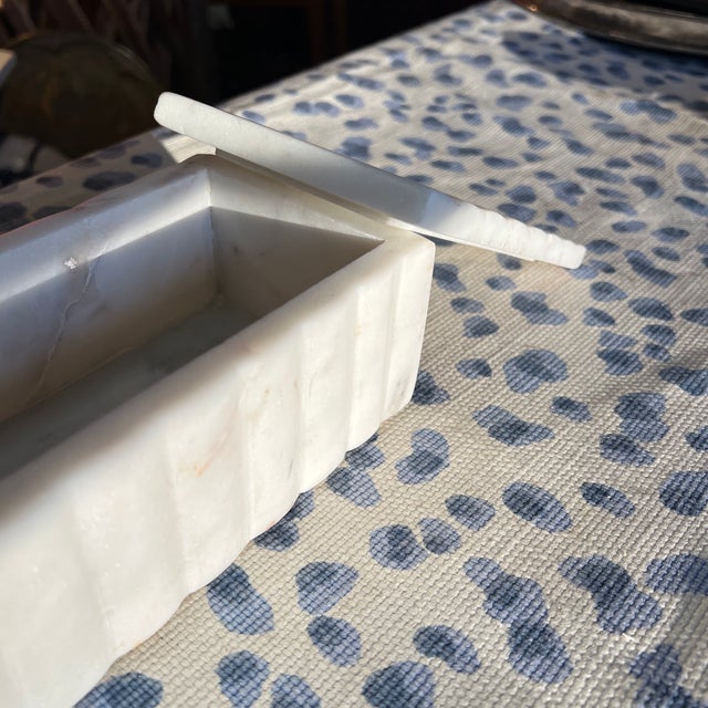 Vintage White Marble Decorative Box For Sale - Image 4 of 10