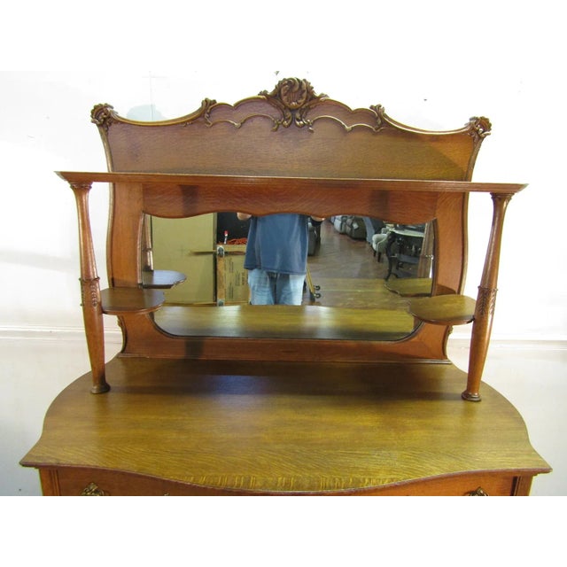 Traditional Early 1900's Quartersawn Oak Sideboard For Sale - Image 3 of 11