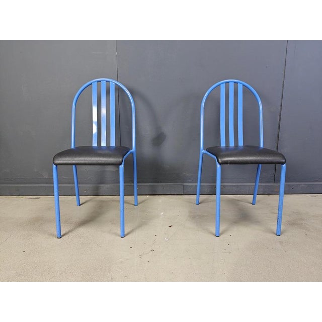 Metal Nr 222 Chairs attributed to Robert Mallet-Stevens, 1980s, Set of 7 For Sale - Image 7 of 13