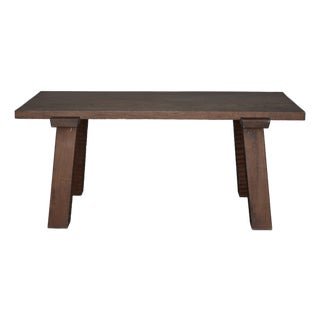 Brutalist French Peg Table in Oak, 1940s For Sale