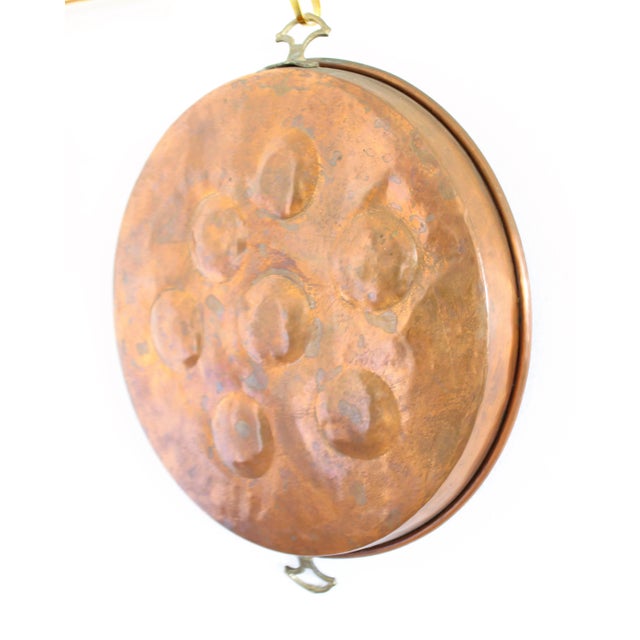 Ext Large Antique French Copper Egg Poacher with brass handles. Substantial in size and impact measuring 16" diam....