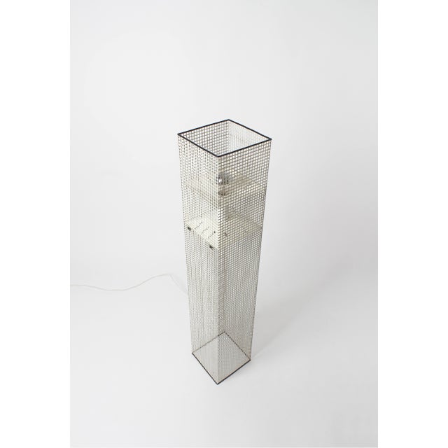 1980s Vintage Metal Grid Floor Lamp by Estiluz, Spain, 1980s For Sale - Image 5 of 10