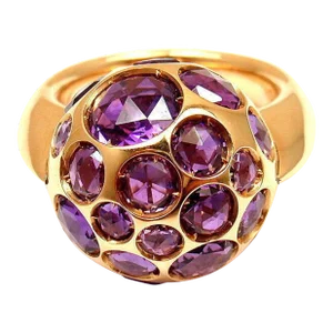 POMELLATO HAREM 18K YELLOW GOLD AMETHYST RING sz 4.5 with TAG