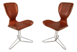 Pair of Patinaed K2 Office Chairs by Kirsten Jones & Adam Bottomley for Koi After Arne Jacbonsen Series 7 Chair, Uk & Italy, C. 2000s