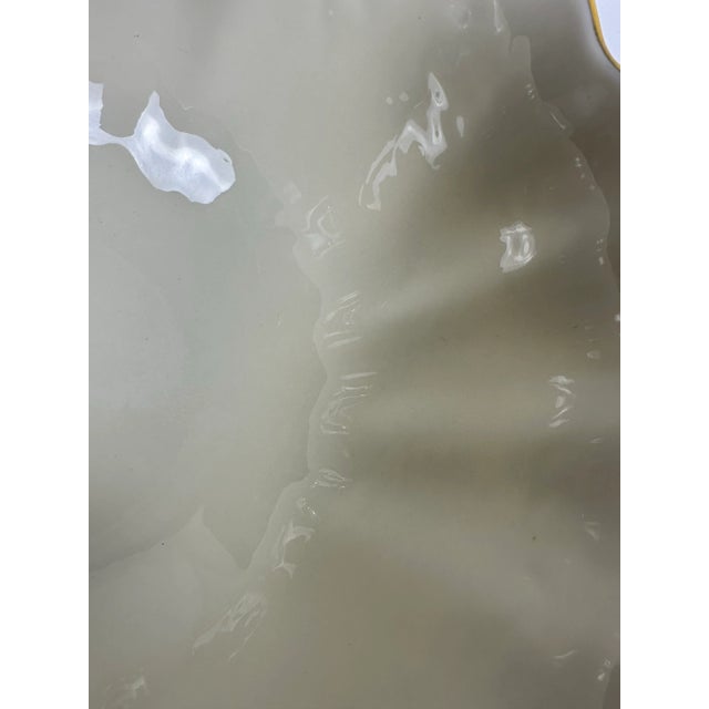 1990s Lenox Holiday Hostess Ivory Gold Rim 12.5" Punch Bowl - Mint Condition For Sale - Image 5 of 7