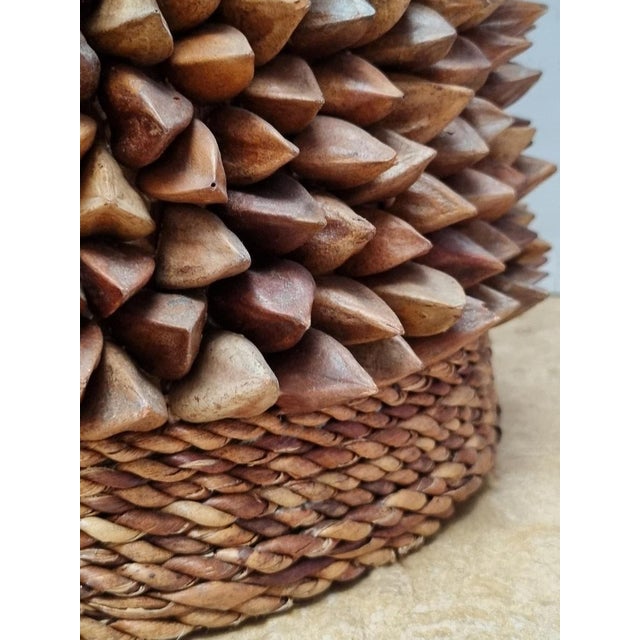 Handcrafted Pili Nut Shells Table or Floor Lamps, USA, 2000s, Set of 2 For Sale - Image 13 of 17