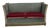Danish 2-Seater Drop Arm Spanish Sofa in Green and Red Velour, 1970s For Sale