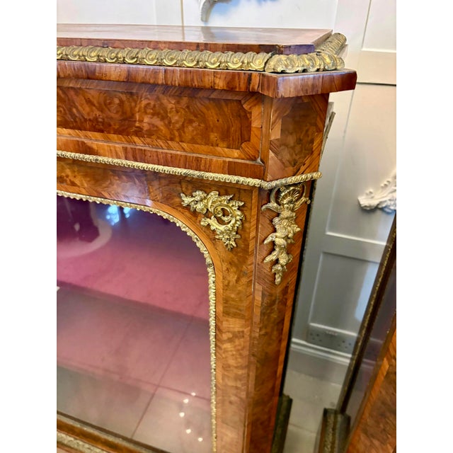 Antique Victorian Burr Walnut Pier Cabinets with Ormolu Mounts, 1860, Set of 2 For Sale - Image 13 of 15